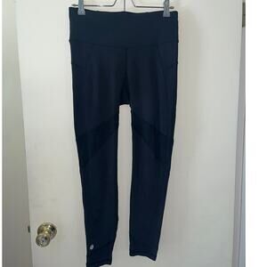 ATHLETA Black Mesh Cutout Legging Sz S